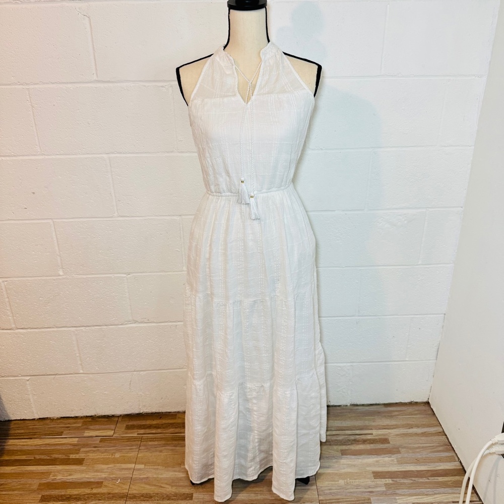 LC Lauren Conrad White Tiered Skirt Maxi Dress